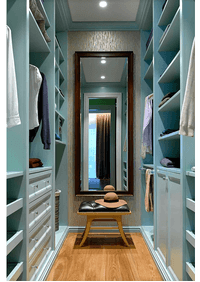 Параллельная гардеробная комната с большим зеркалом Прокопьевск